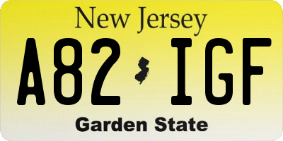NJ license plate A82IGF