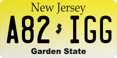 NJ license plate A82IGG