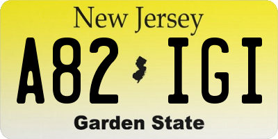 NJ license plate A82IGI