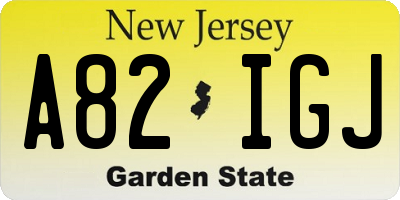 NJ license plate A82IGJ