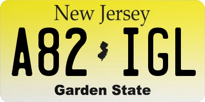 NJ license plate A82IGL