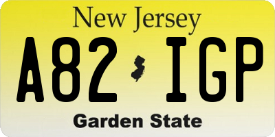NJ license plate A82IGP