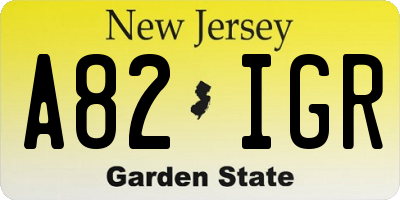 NJ license plate A82IGR