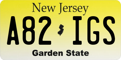 NJ license plate A82IGS