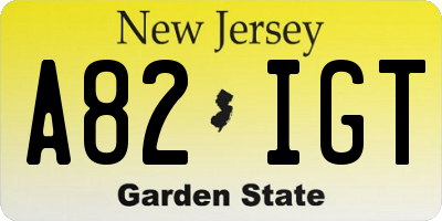NJ license plate A82IGT