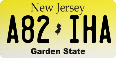 NJ license plate A82IHA