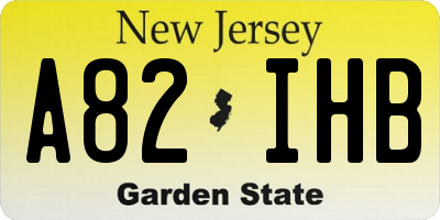 NJ license plate A82IHB