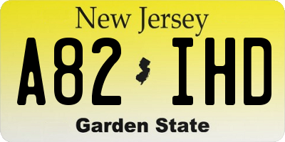 NJ license plate A82IHD
