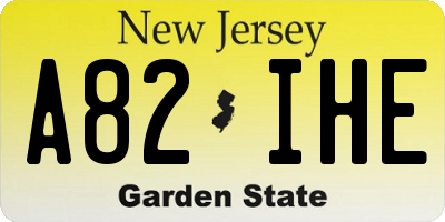 NJ license plate A82IHE