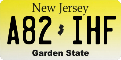 NJ license plate A82IHF
