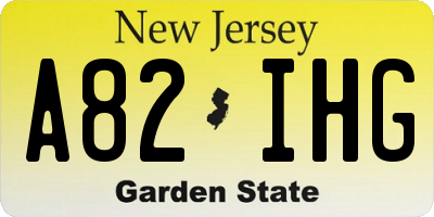 NJ license plate A82IHG