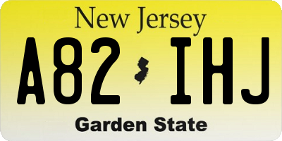 NJ license plate A82IHJ