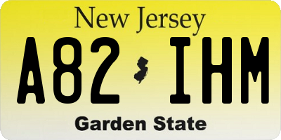 NJ license plate A82IHM