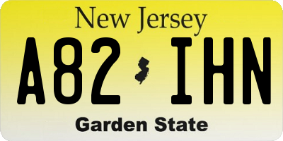 NJ license plate A82IHN