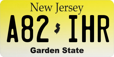 NJ license plate A82IHR