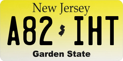 NJ license plate A82IHT