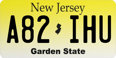 NJ license plate A82IHU