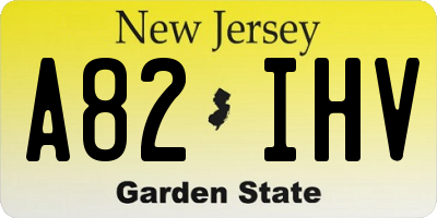 NJ license plate A82IHV