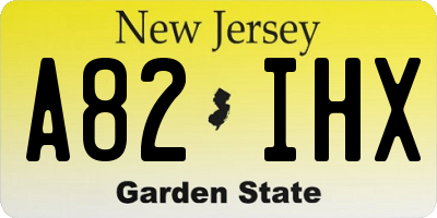 NJ license plate A82IHX