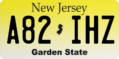 NJ license plate A82IHZ