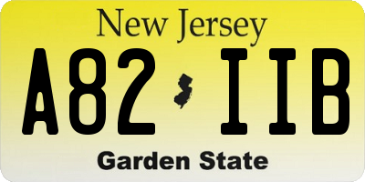 NJ license plate A82IIB