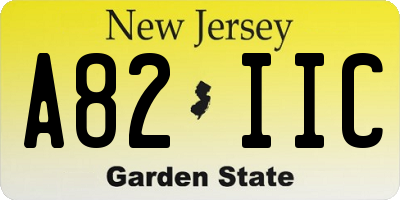 NJ license plate A82IIC