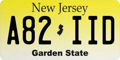 NJ license plate A82IID