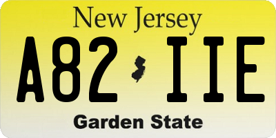 NJ license plate A82IIE