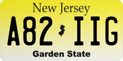 NJ license plate A82IIG