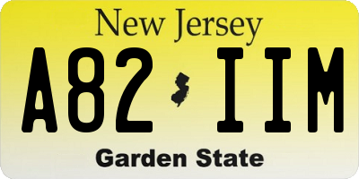 NJ license plate A82IIM
