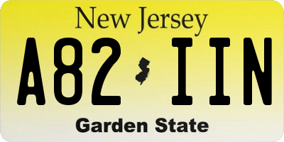 NJ license plate A82IIN
