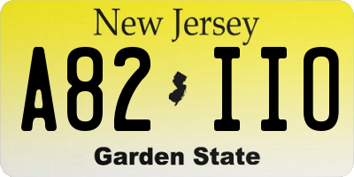 NJ license plate A82IIO