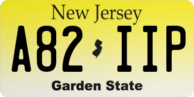NJ license plate A82IIP