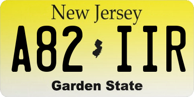 NJ license plate A82IIR