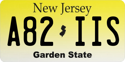 NJ license plate A82IIS