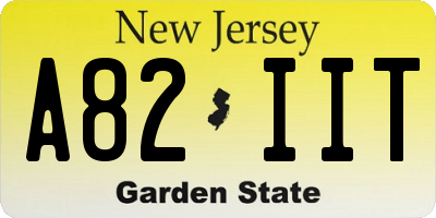 NJ license plate A82IIT