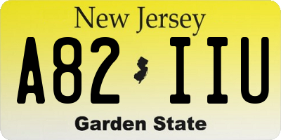 NJ license plate A82IIU