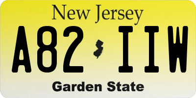 NJ license plate A82IIW