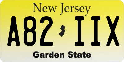 NJ license plate A82IIX
