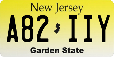 NJ license plate A82IIY