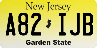 NJ license plate A82IJB
