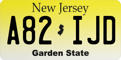 NJ license plate A82IJD