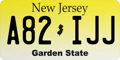 NJ license plate A82IJJ