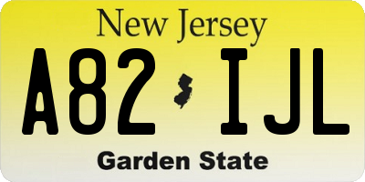 NJ license plate A82IJL