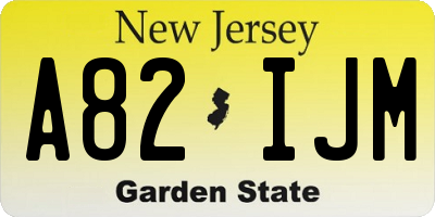 NJ license plate A82IJM