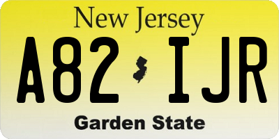 NJ license plate A82IJR