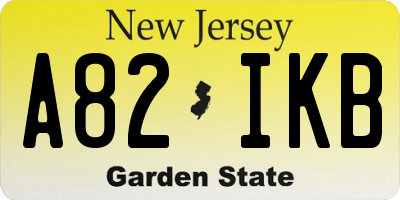 NJ license plate A82IKB