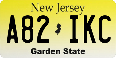 NJ license plate A82IKC