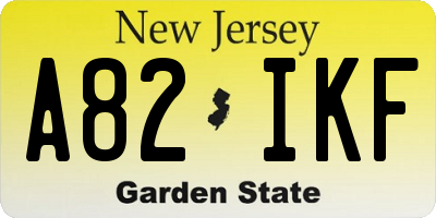 NJ license plate A82IKF