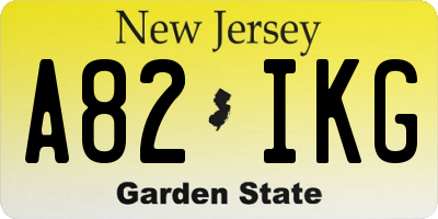 NJ license plate A82IKG